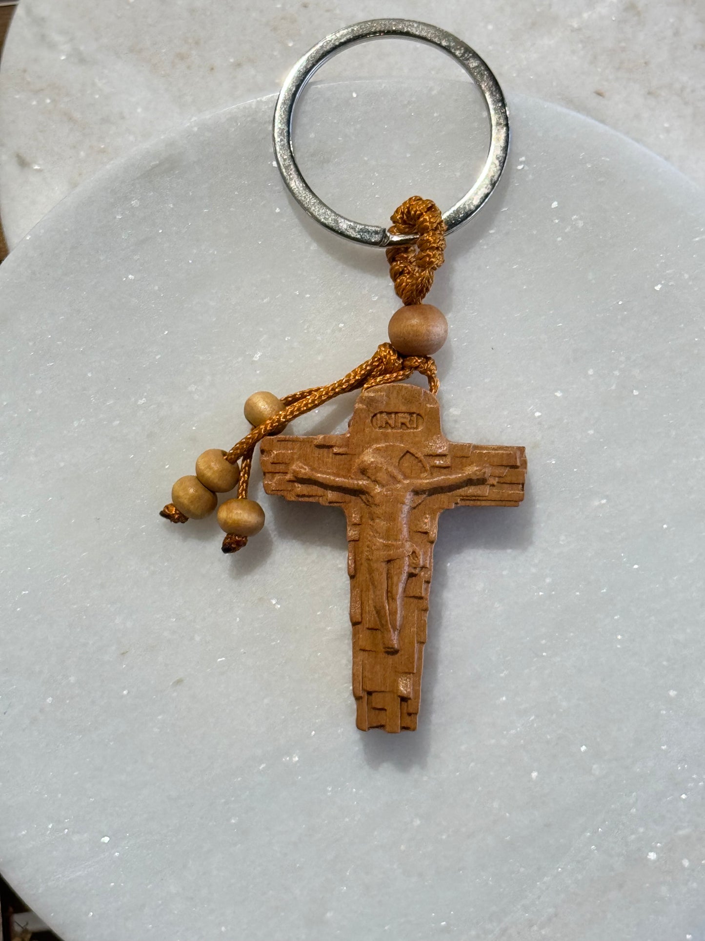 Brown Cross Keyring