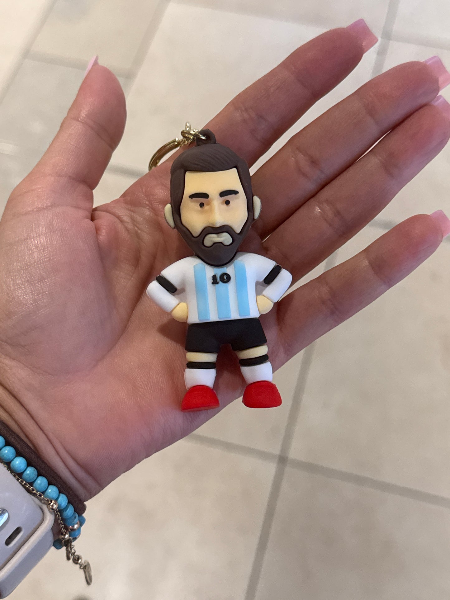 Messi Figure w Jersey 3D Keyring