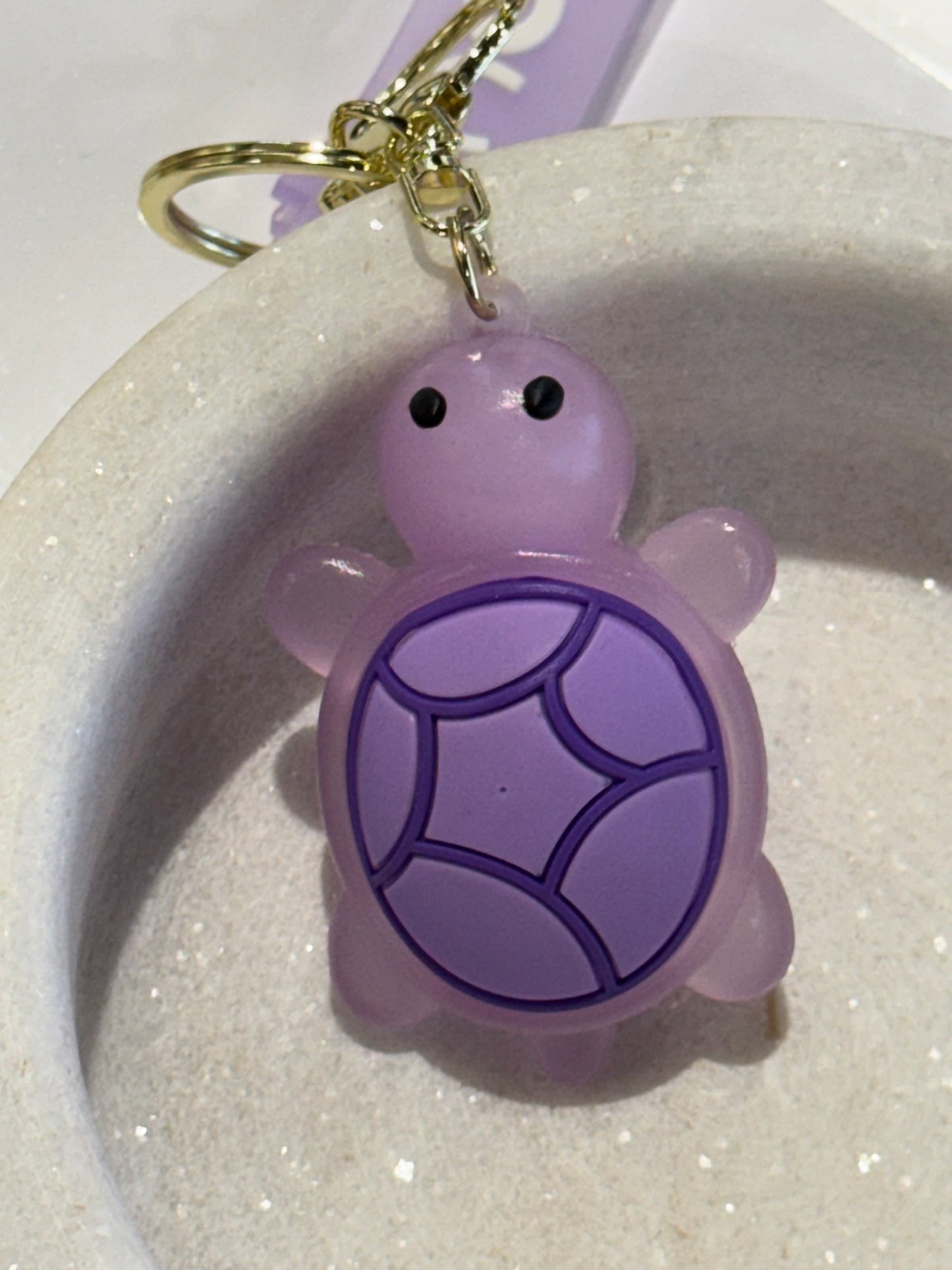 Purple Turtle 3D Keyring