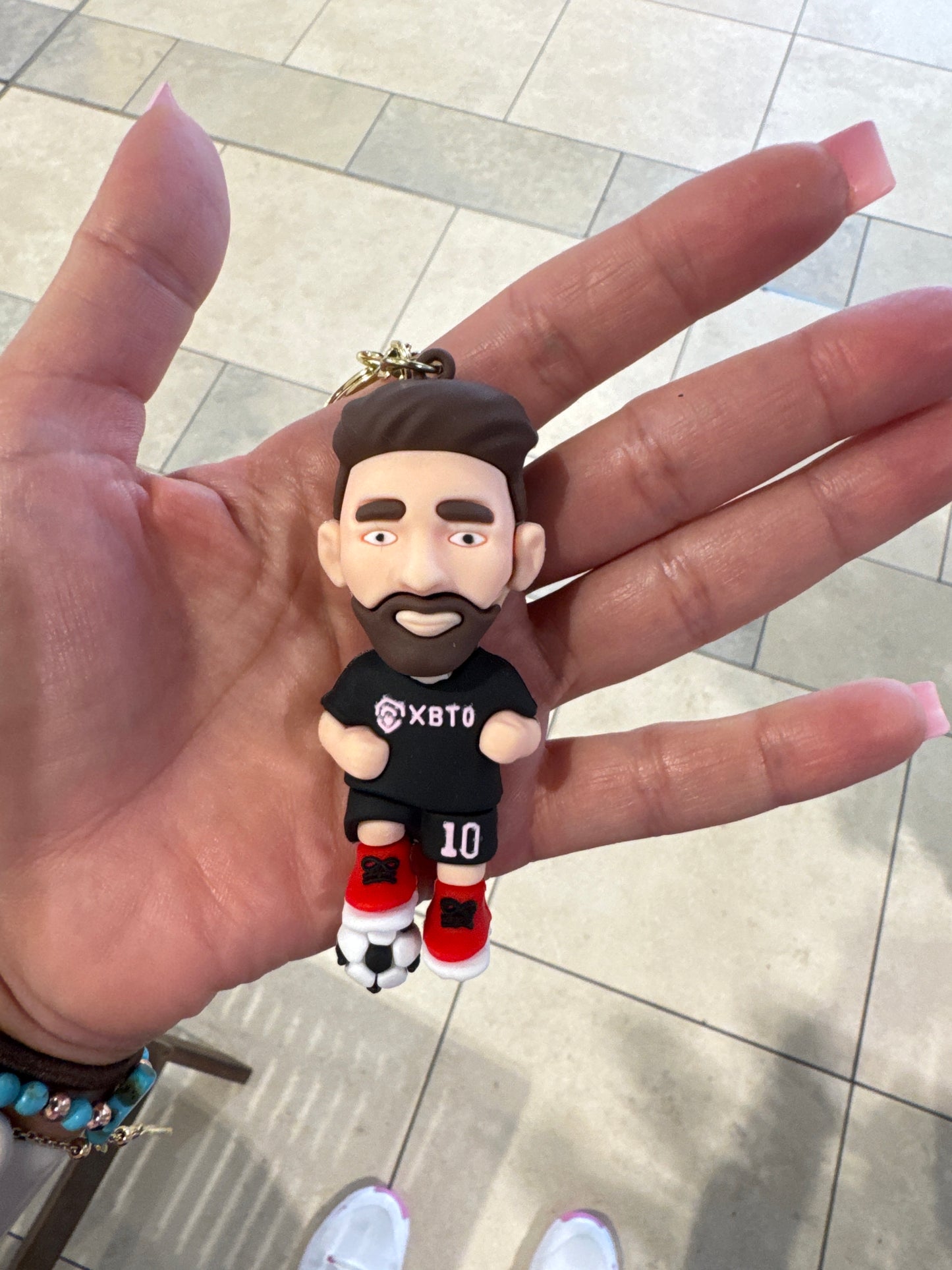 Messi Figure w Jersey 3D Keyring