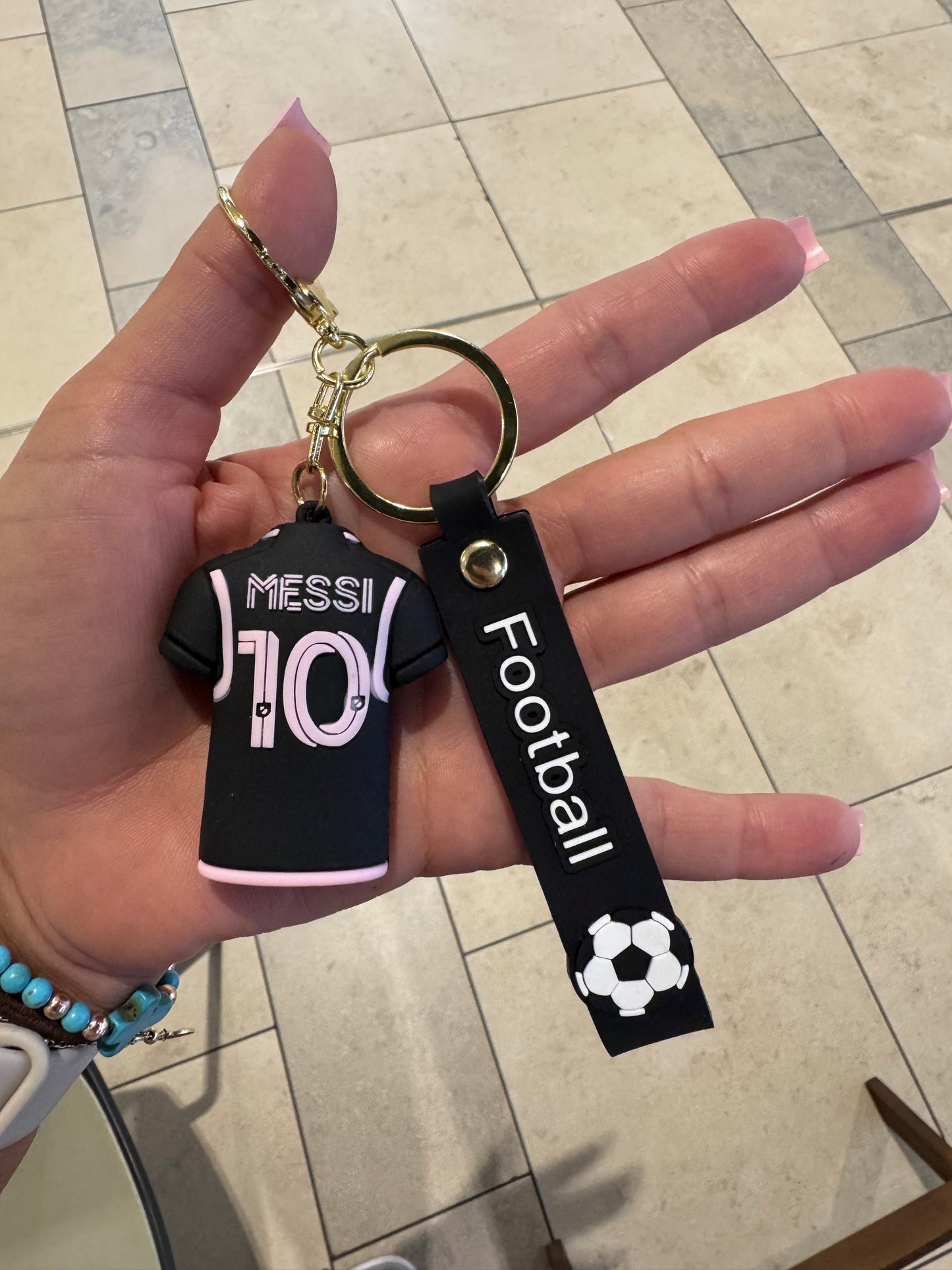 Messi Soccer Jersey 3D Keyring