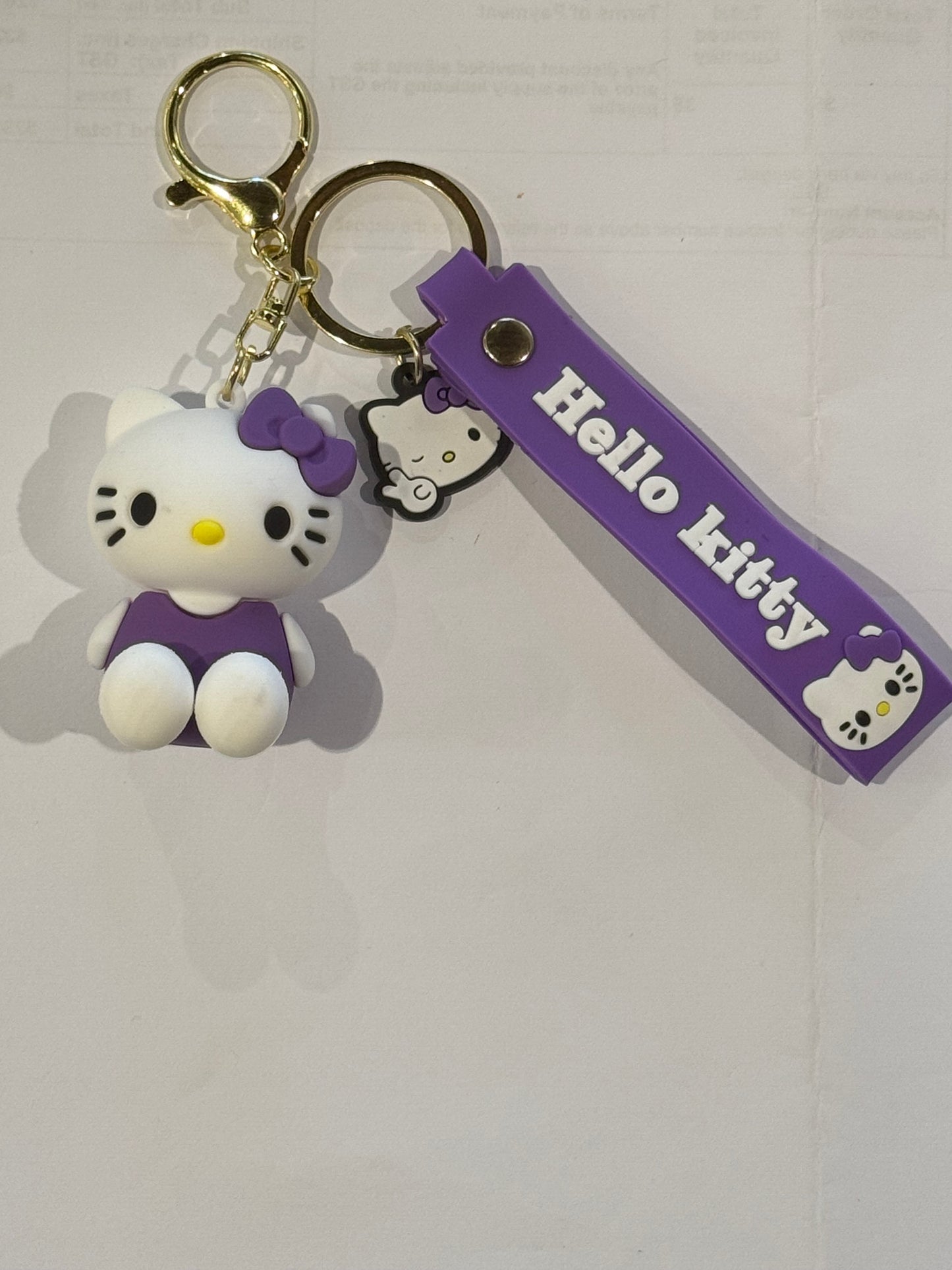 Purple Hello Kitty 3D Keyrings