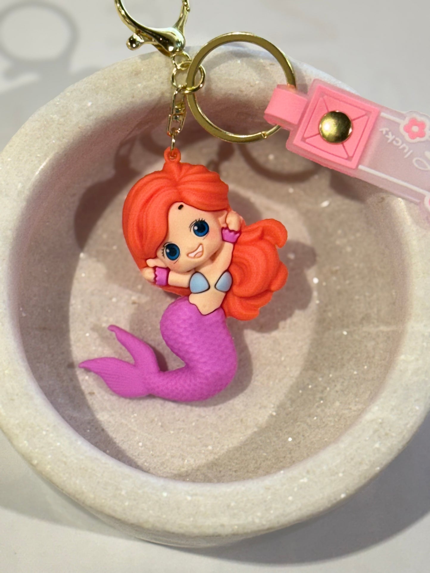 Orange Hair Mermaid 3D Keyring