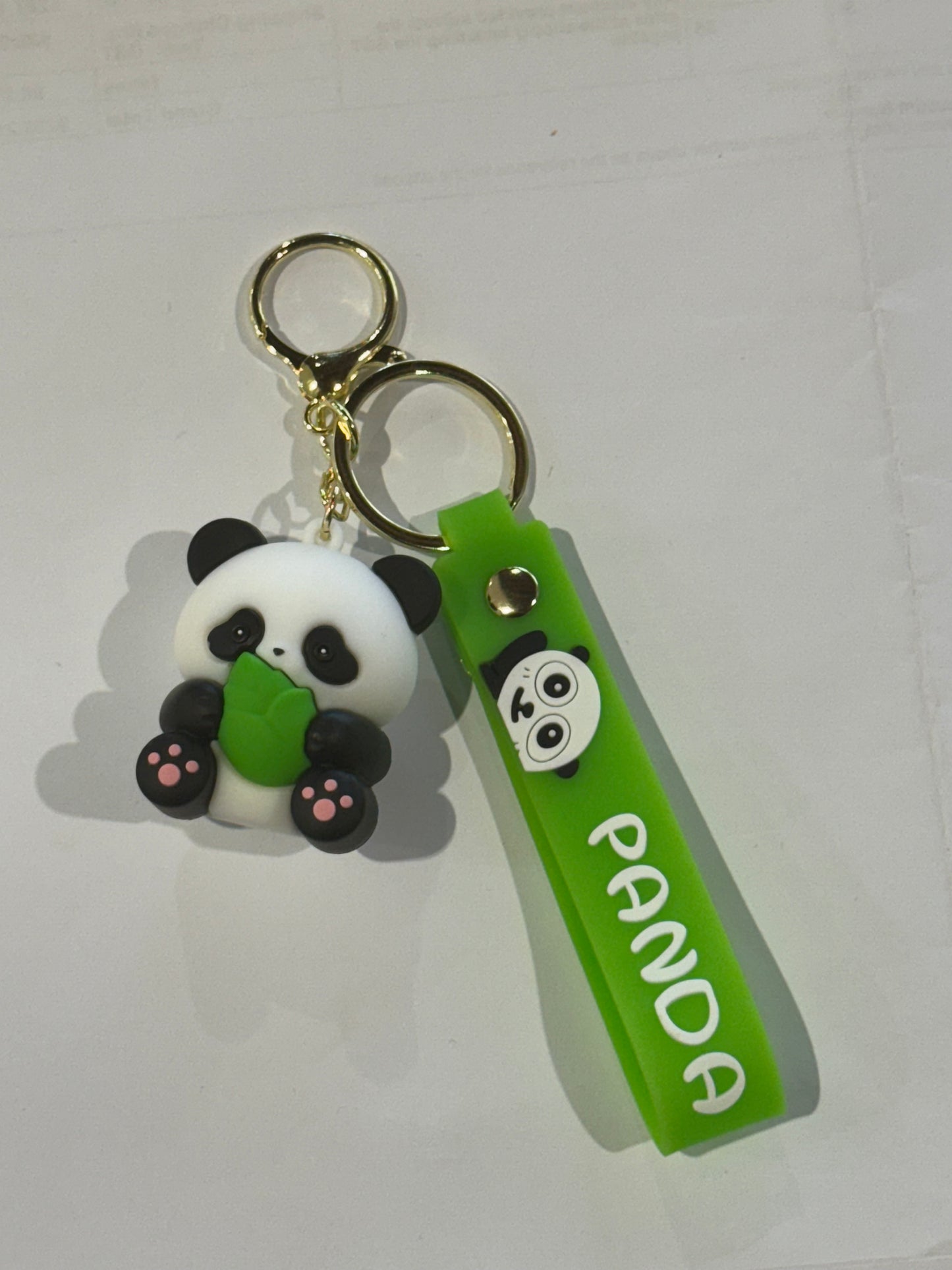 Panda with Leaf 3D Keyrings