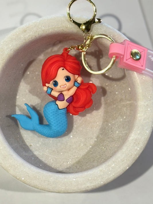 Red Hair Mermaid 3D Keyring