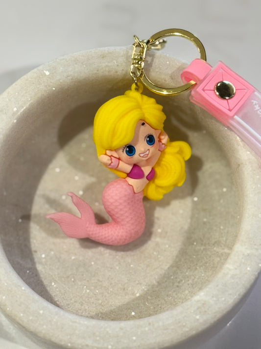 Yellow Hair Mermaid 3D Keyring