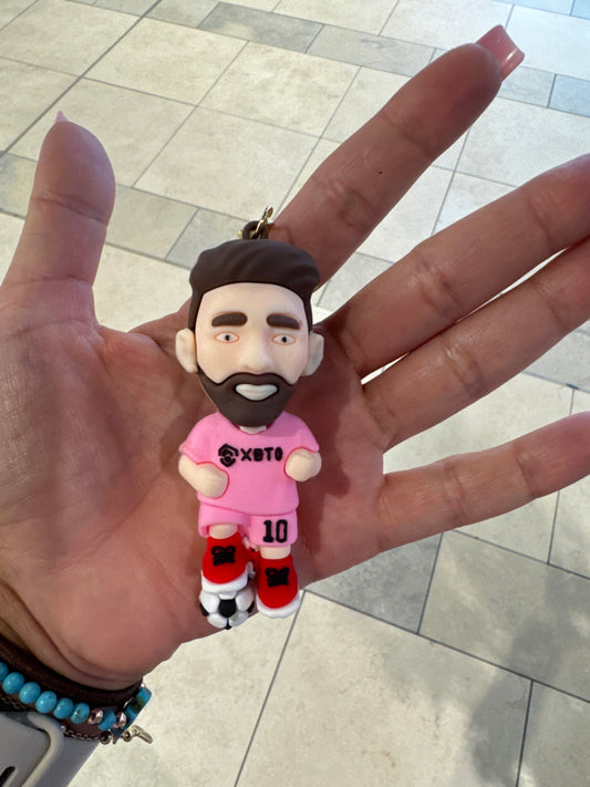 Messi Figure w Jersey 3D Keyring