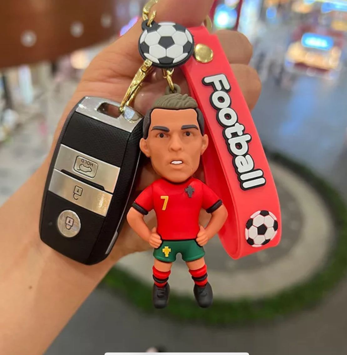 Ronaldo Figure w Jersey 3D Keyring