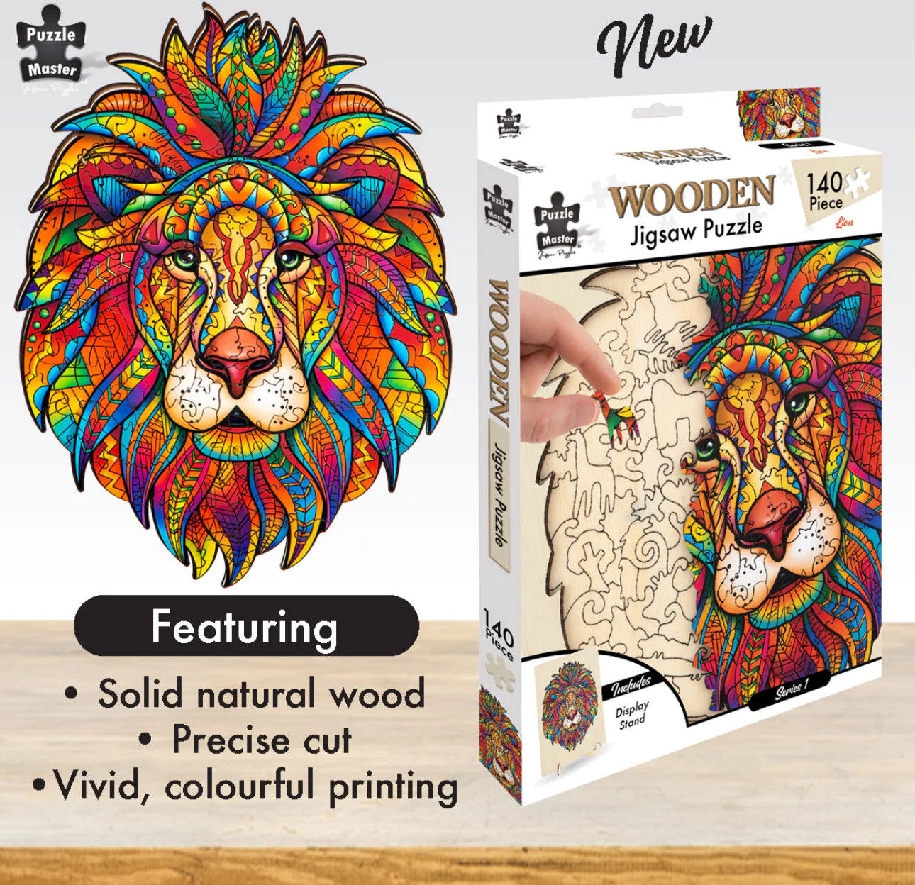 Colourful Lion Wooden Jigsaw Puzzle