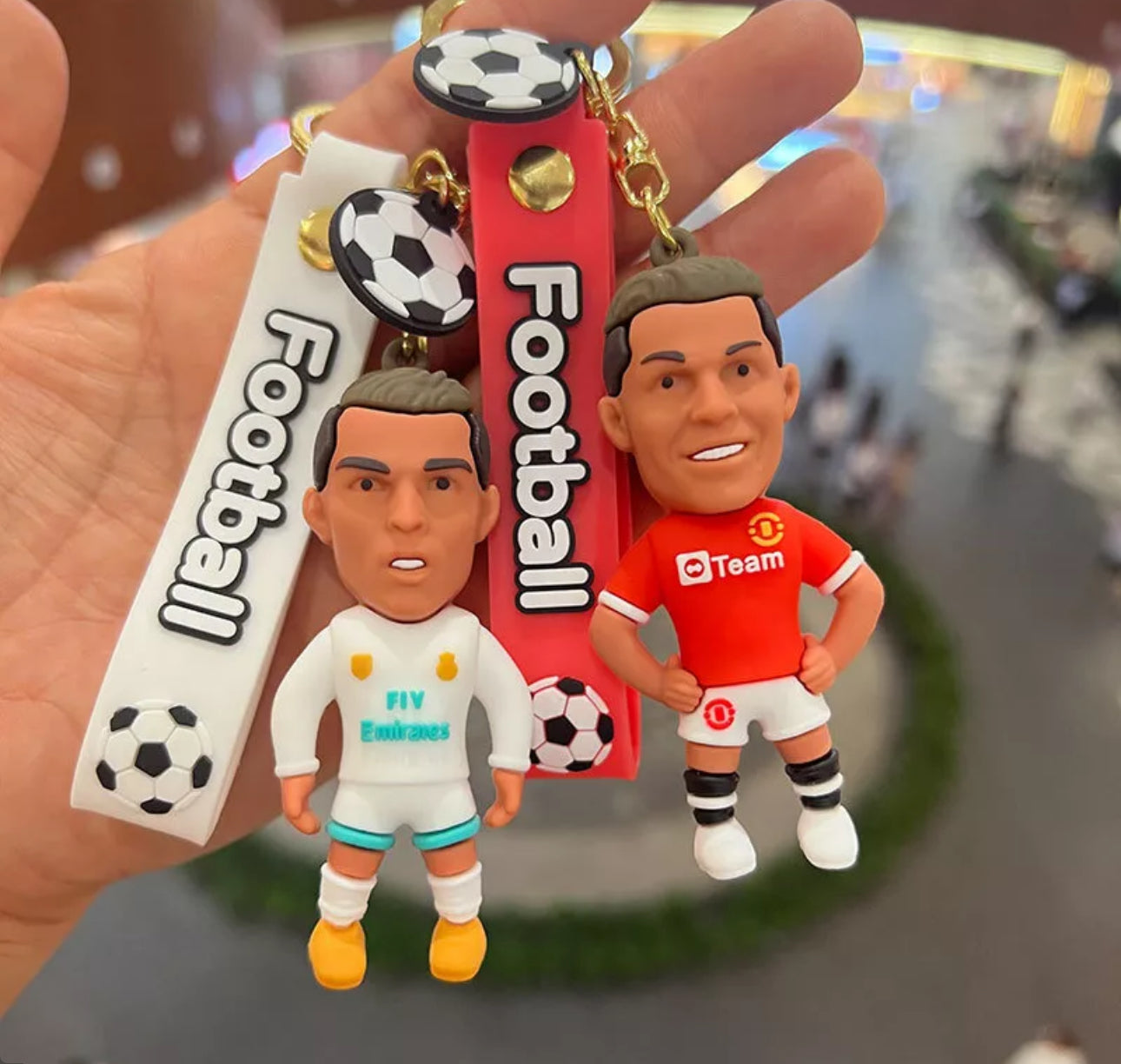 Ronaldo Figure w Jersey 3D Keyring