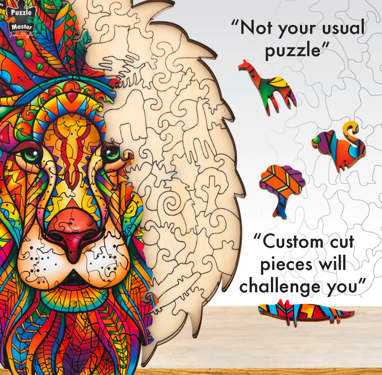 Colourful Lion Wooden Jigsaw Puzzle