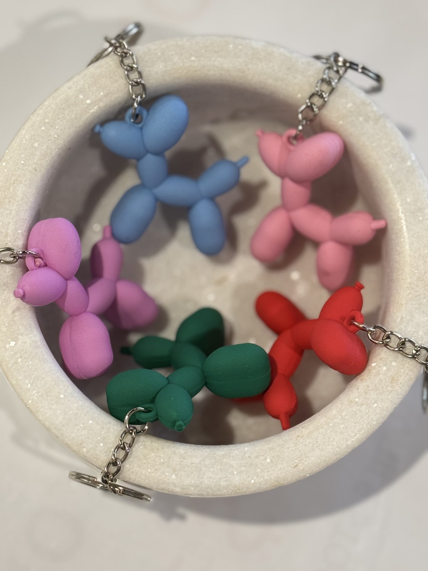 Red Balloon Dog 3D Keyrings