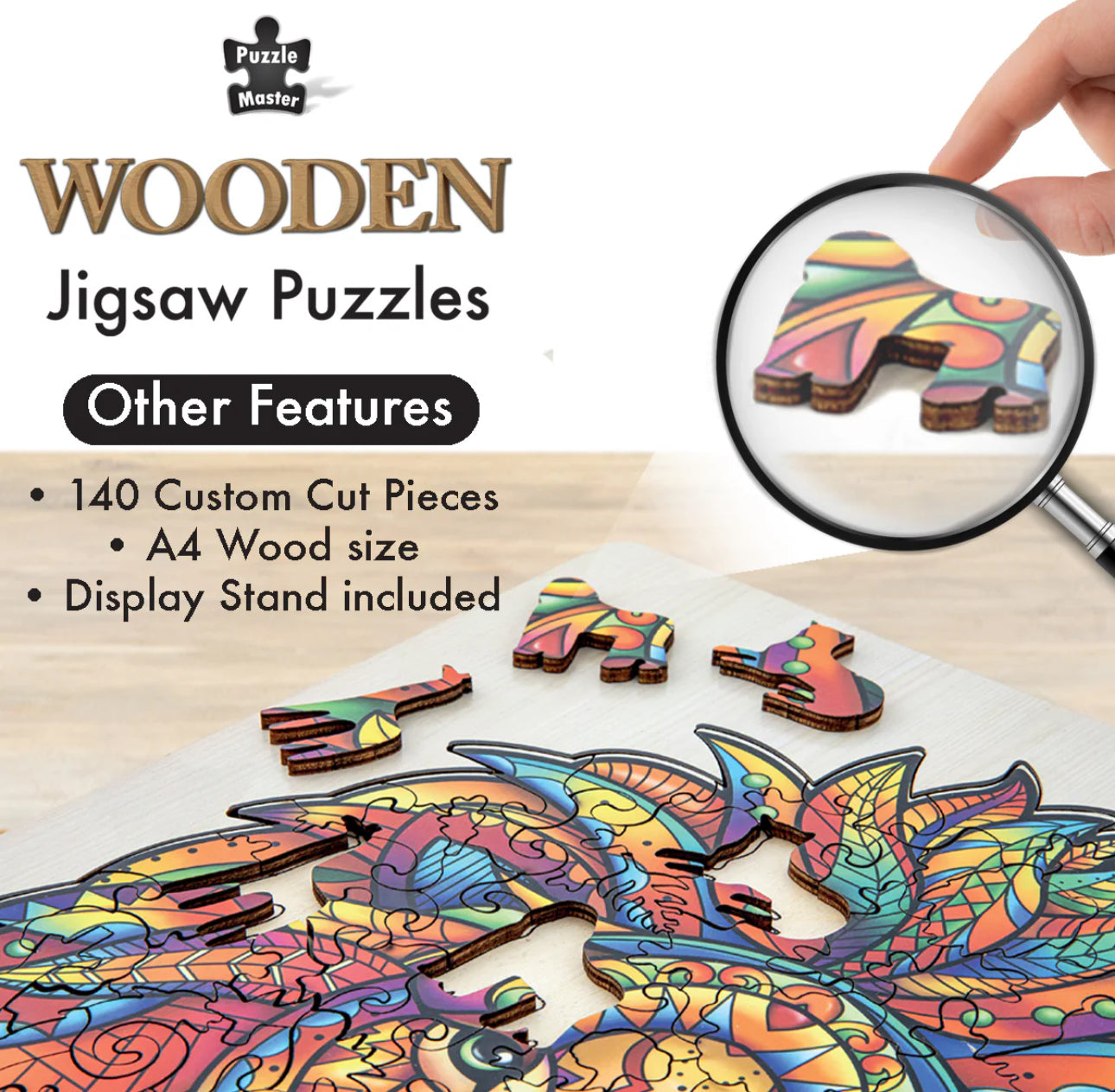 Colourful Lion Wooden Jigsaw Puzzle