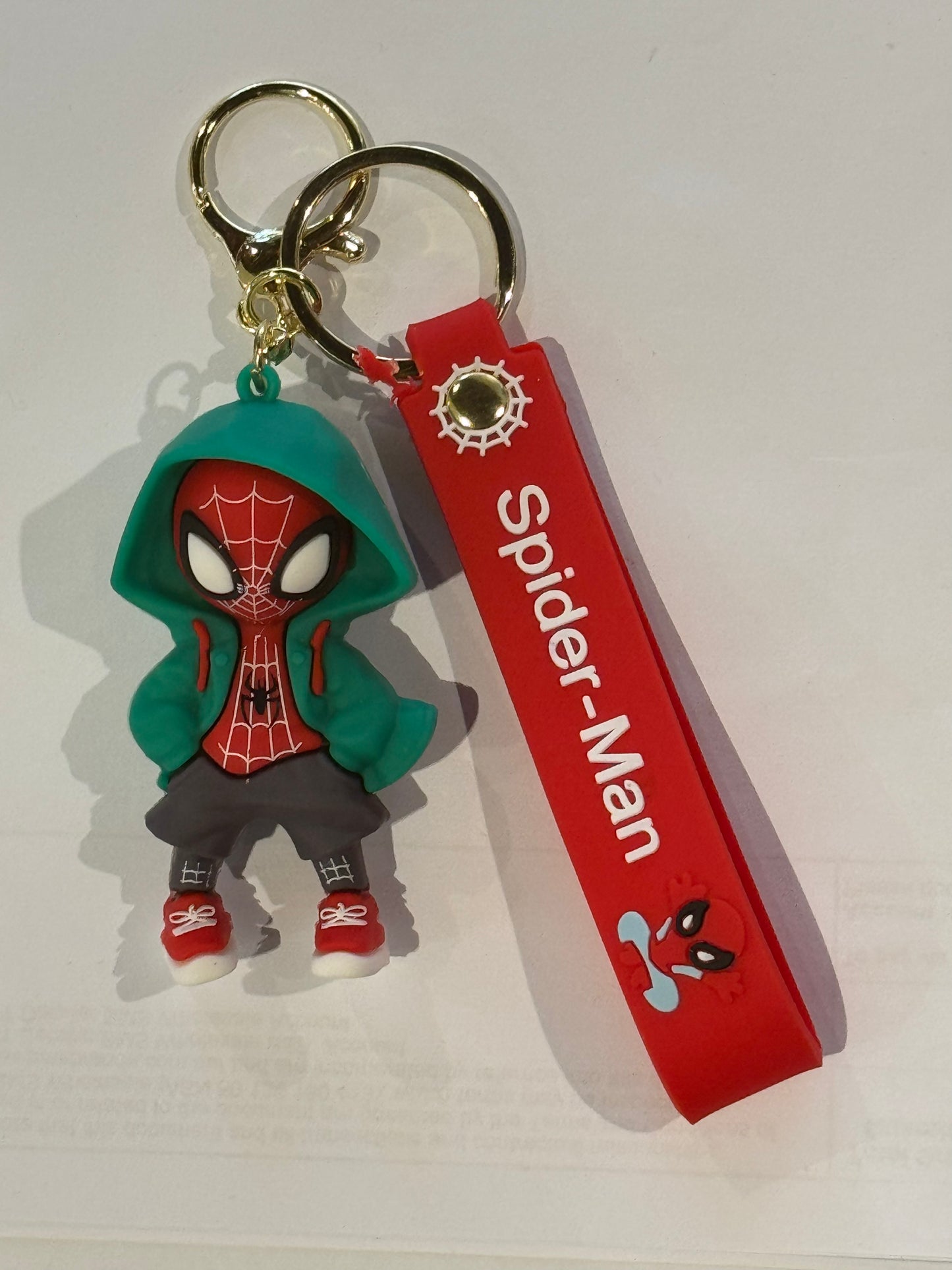 Green Hoodie Spiderman 3D Keyrings