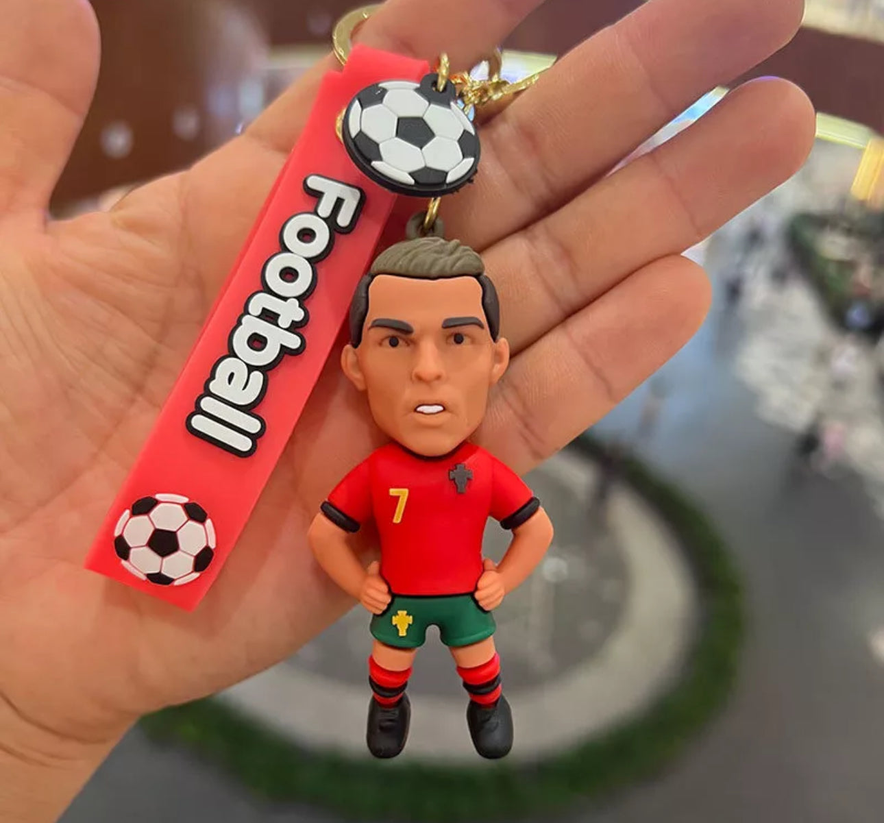 Ronaldo Figure w Jersey 3D Keyring