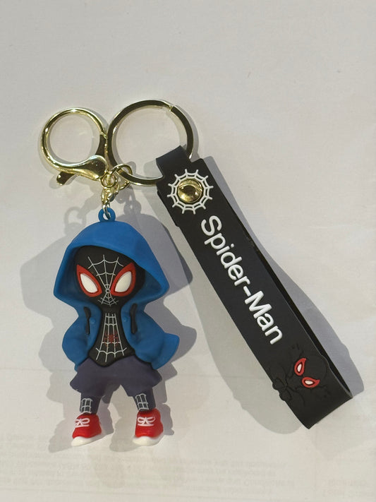 Blue Hoodie Spiderman 3D Keyrings