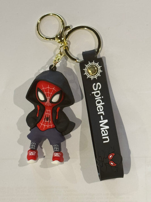 Black Hoodie Spiderman 3D Keyrings