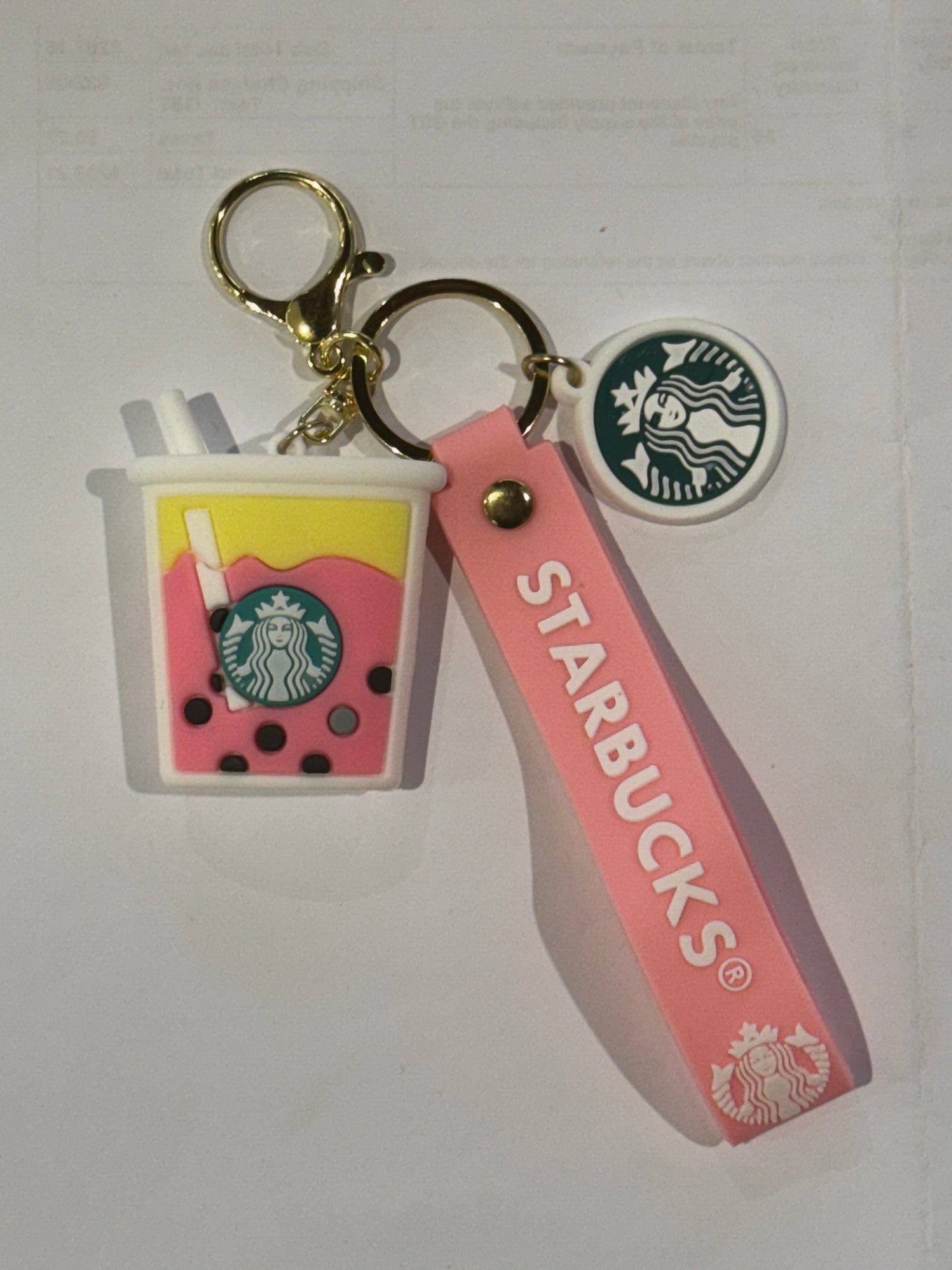 Starbucks berry Boba drink 3D Keyrings