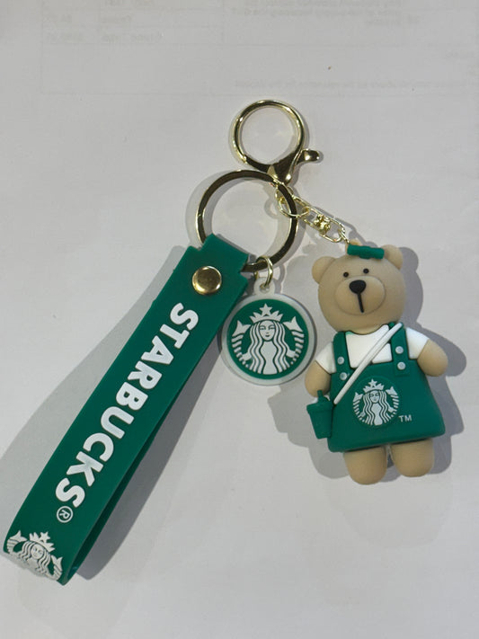 Green Starbucks Bear 3D Keyrings