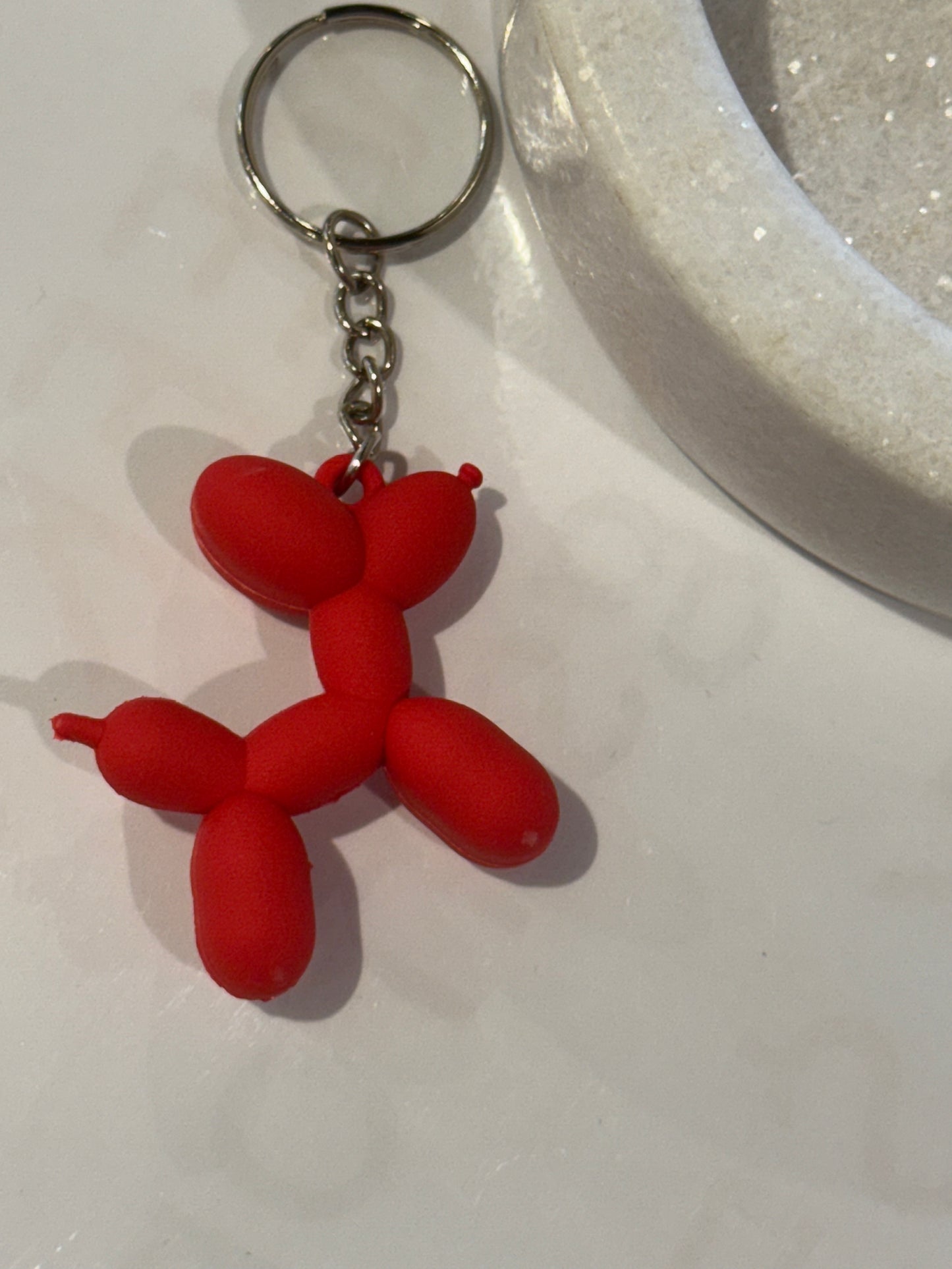 Red Balloon Dog 3D Keyrings